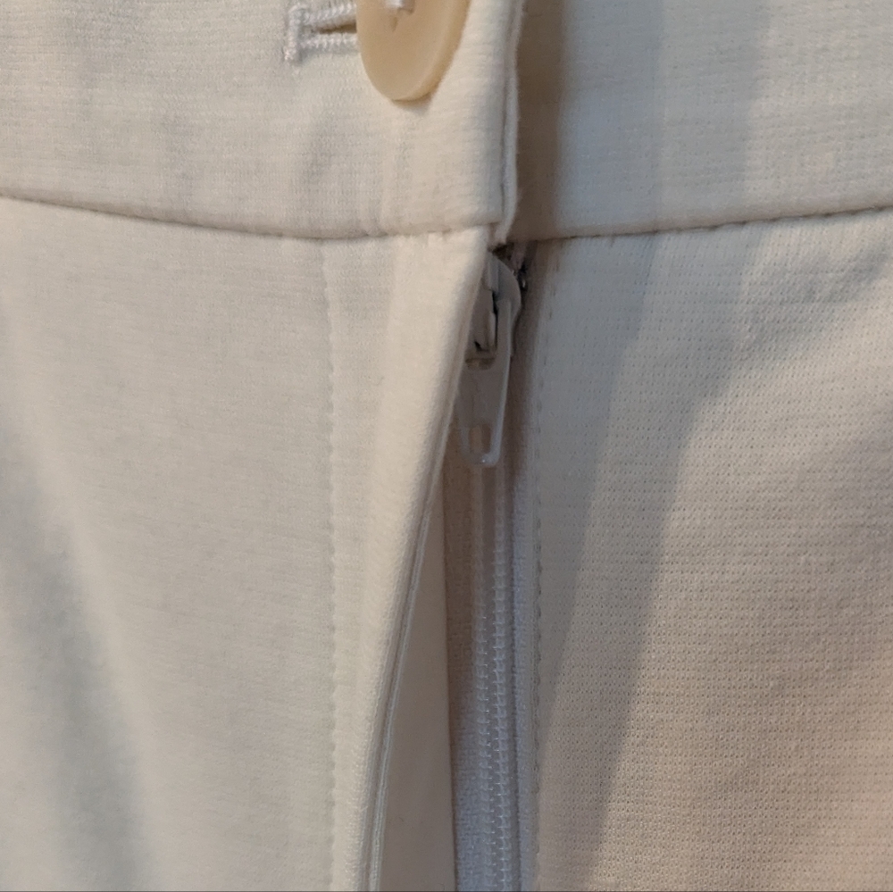 EILEEN FISHER Organic Cotton Blend Knit Pants Medium Cream - Picture 4 of 9
